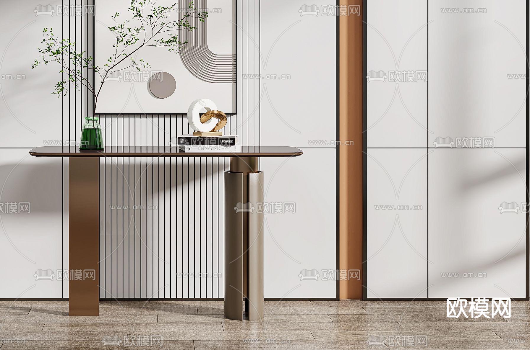 端景台 端景条案3d模型下载（渲染图2）