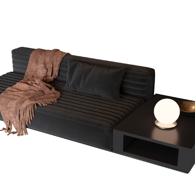  Minotti 暗黑风双人沙发su模型 