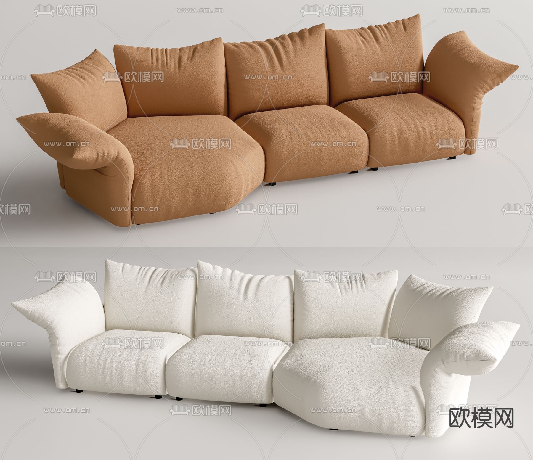Edra 花瓣多人沙发su模型下载_ID13030228_sketchup模型下载-欧模网