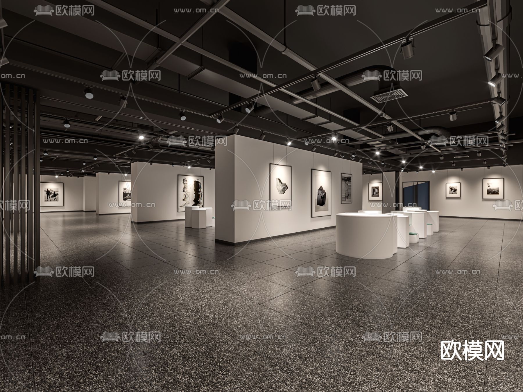 文化馆 画馆画展 美术馆3d模型下载（渲染图2）