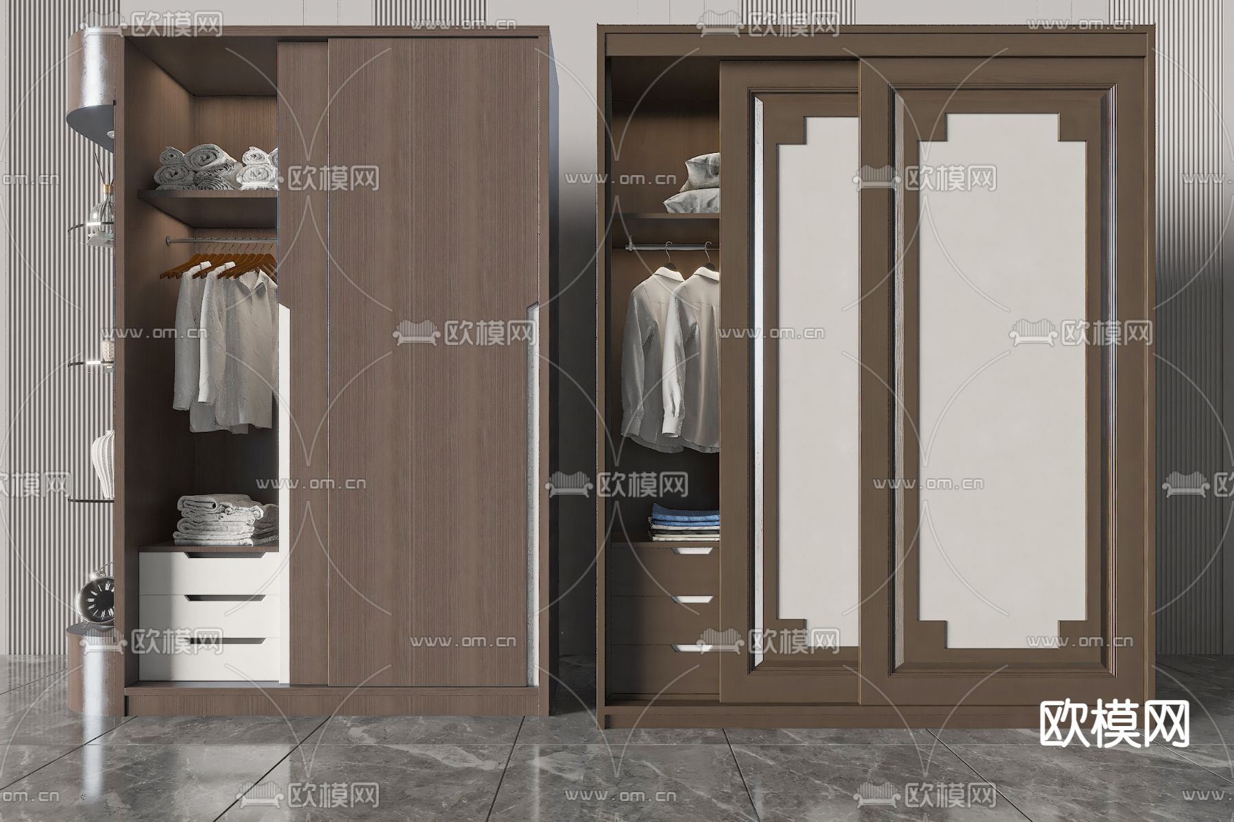 中式衣柜 衣橱3d模型下载