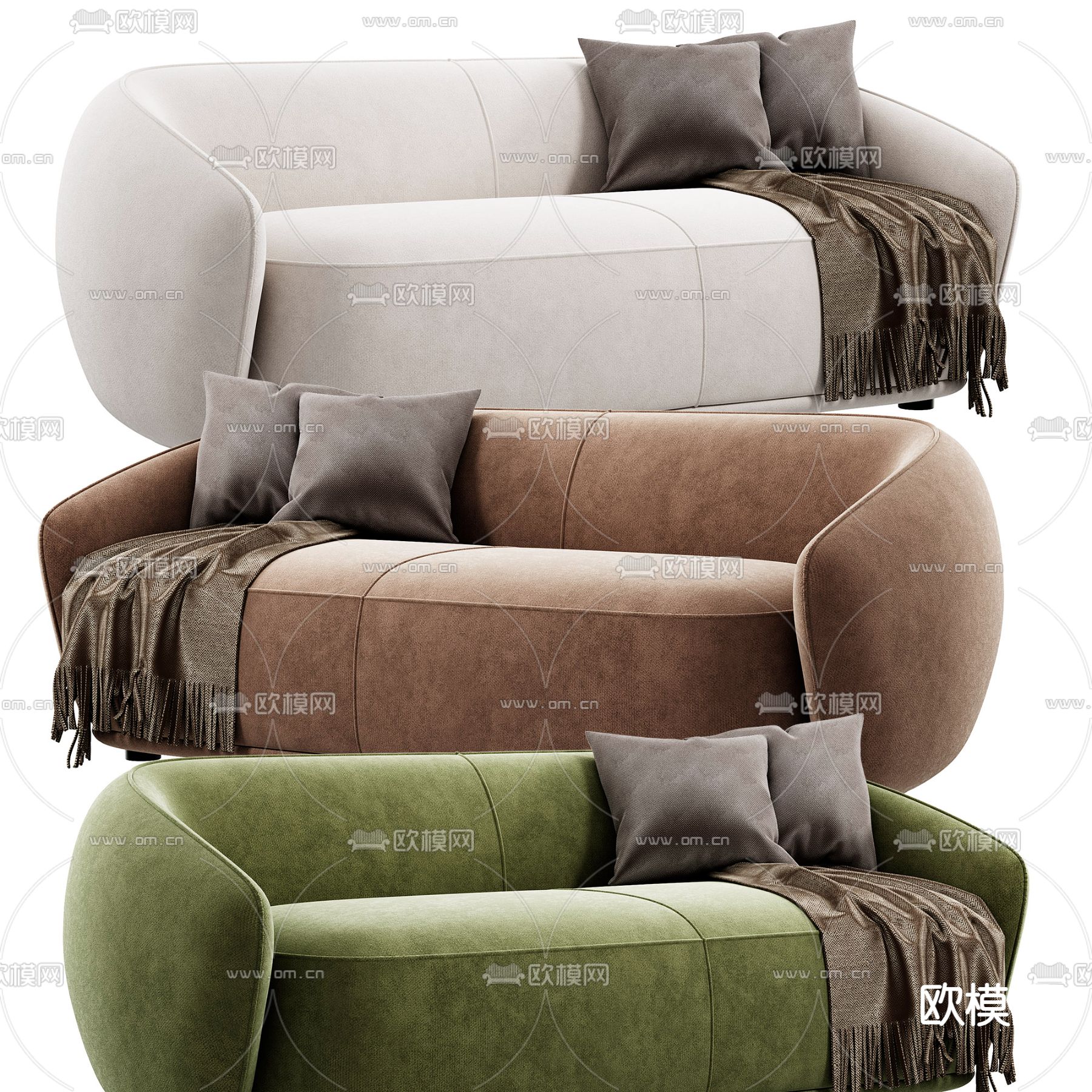 Meridiani双人沙发3d模型下载