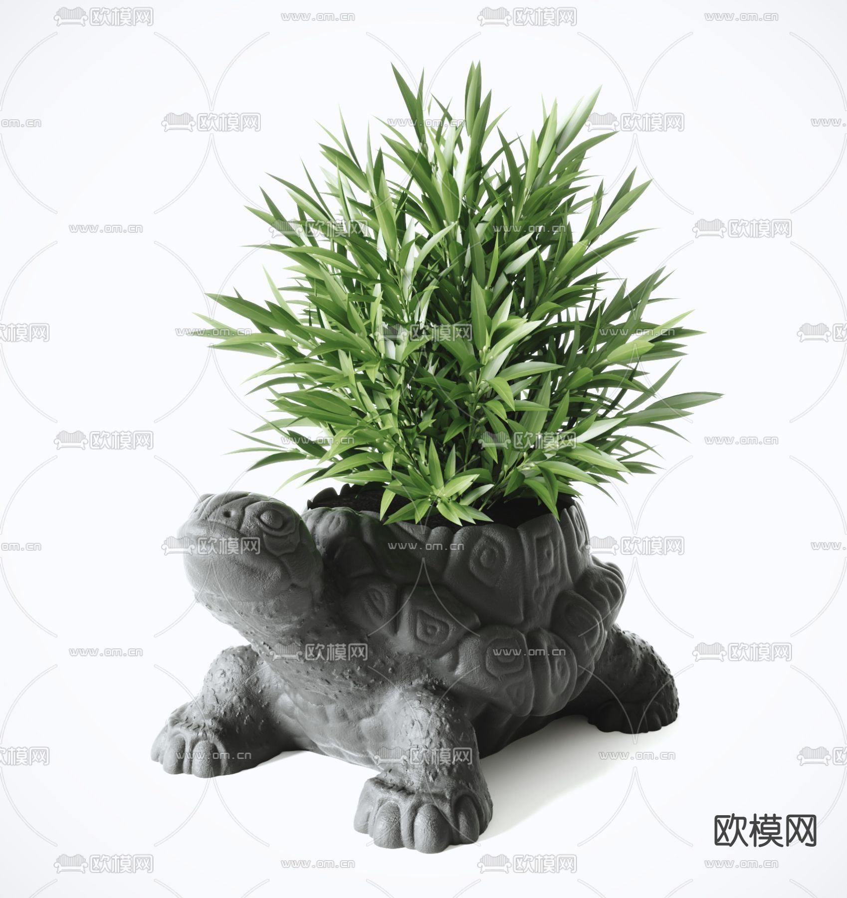 乌龟盆景 盆栽su模型下载（渲染图1）