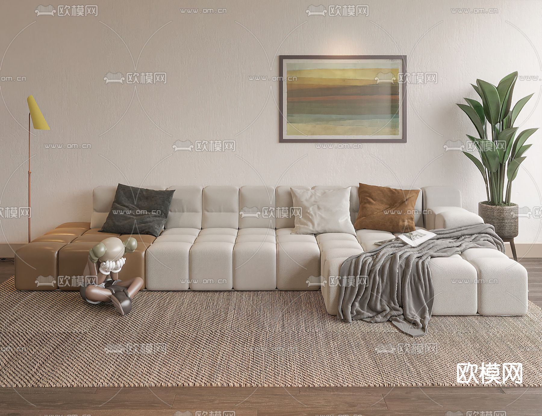 多人沙发 转角沙发3d模型下载