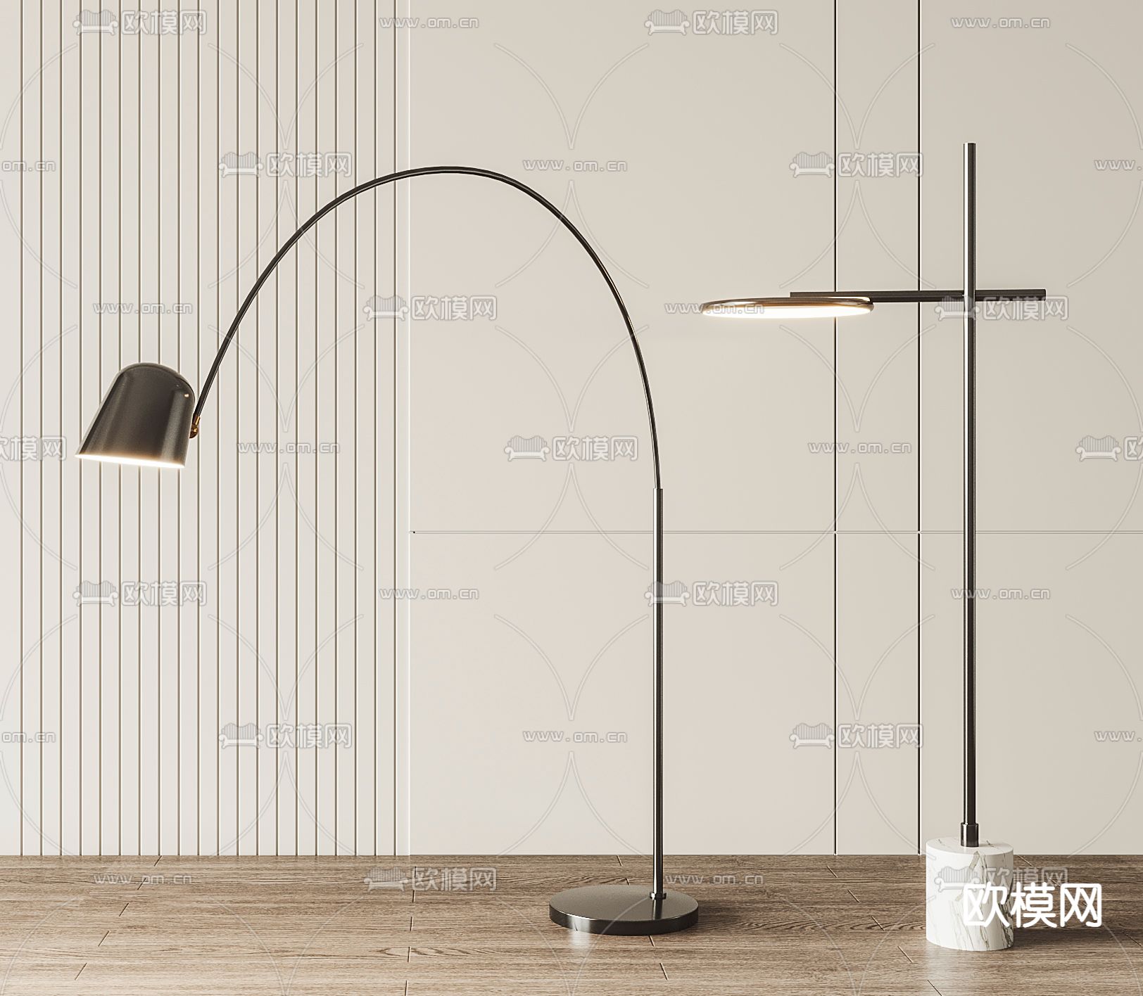 金属落地灯 钓鱼灯su模型下载