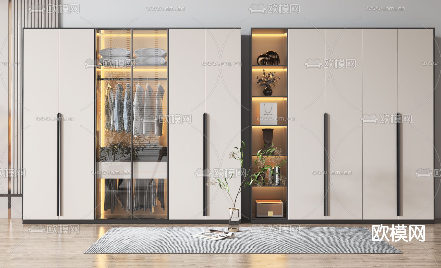 现代衣柜 衣橱3d模型下载