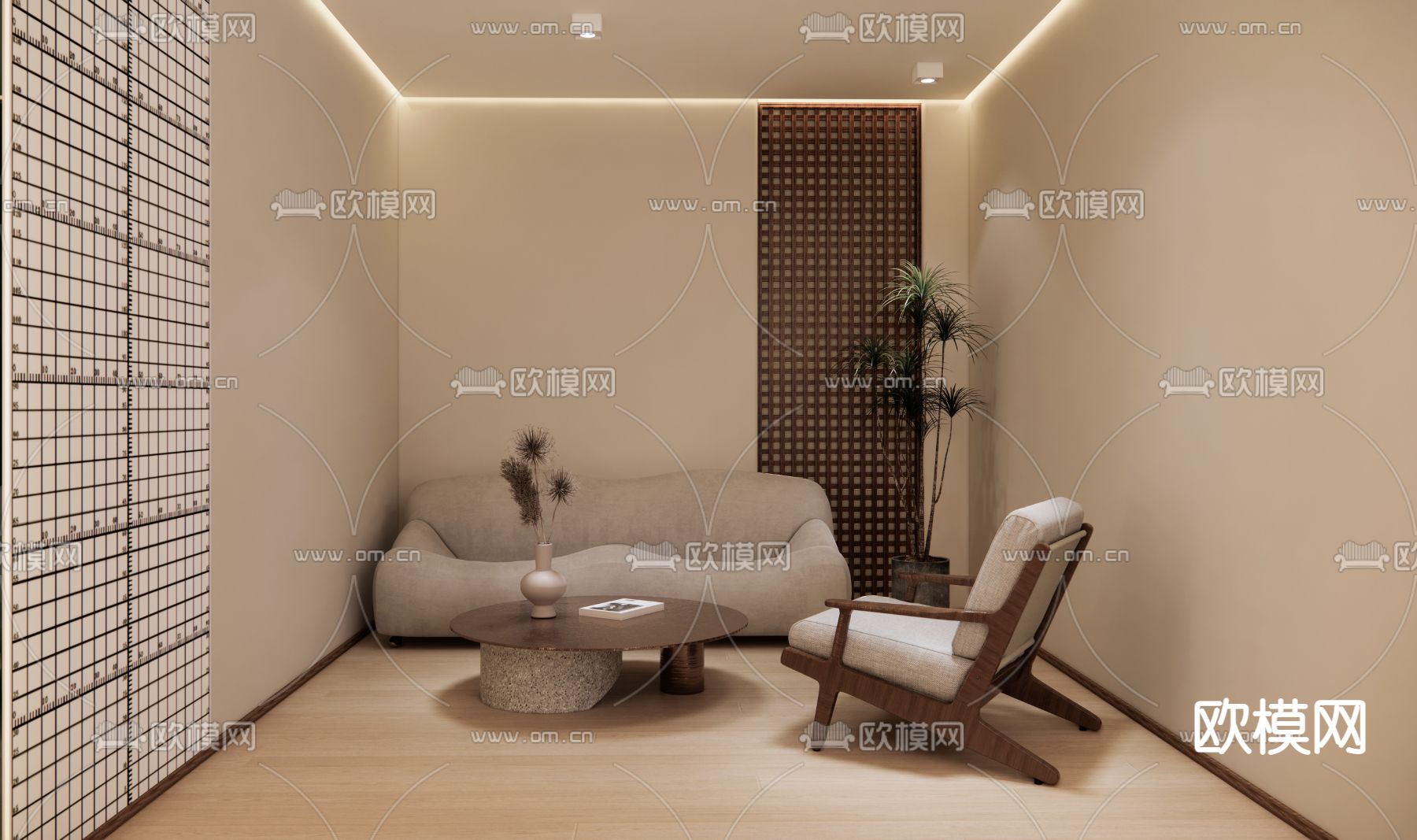 现代瑜伽室 健身室su模型下载（渲染图2）