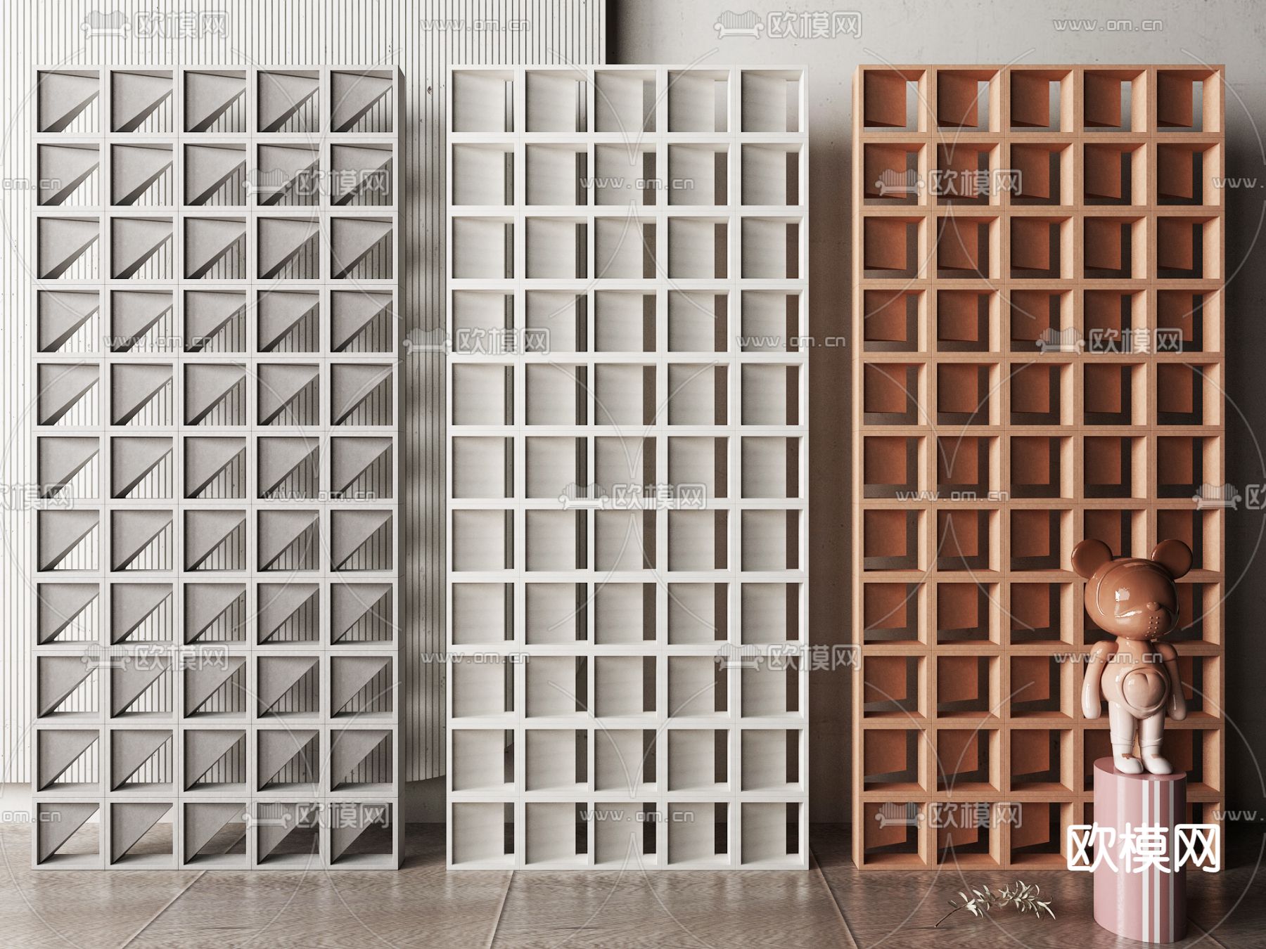 水泥砖隔断 空心砖隔断3d模型下载
