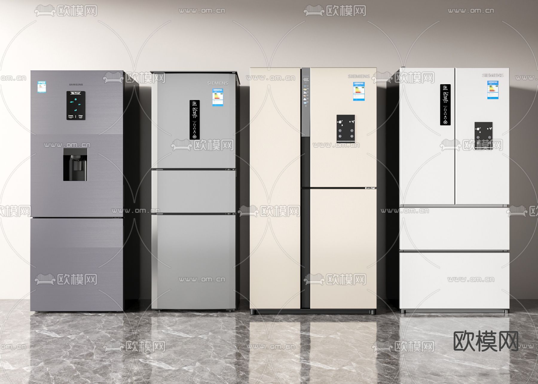 智能冰箱 冰柜3d模型下载