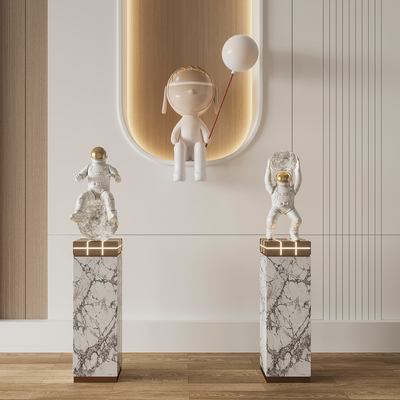  现代潮玩 雕塑su模型 