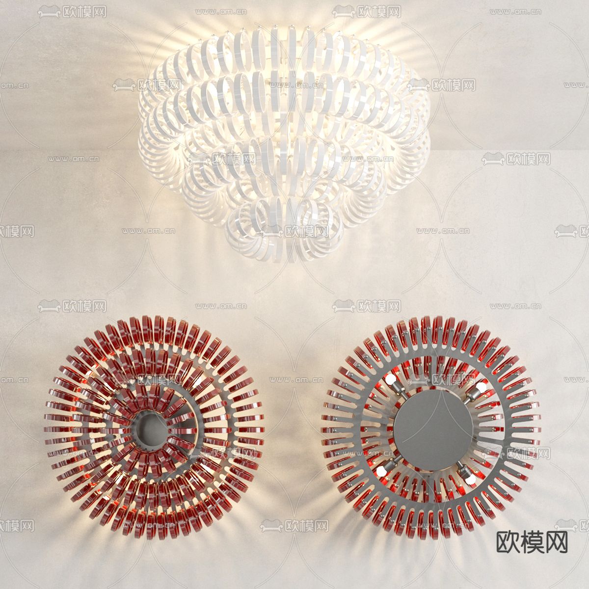 环形吊灯 多层吊灯3d模型下载_ID13029591_3dmax免费模型-欧模网