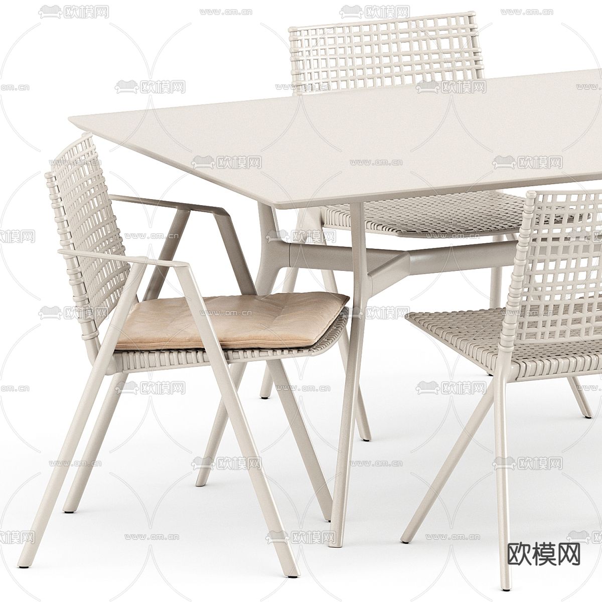 tribu 户外桌椅3d模型下载（渲染图2）