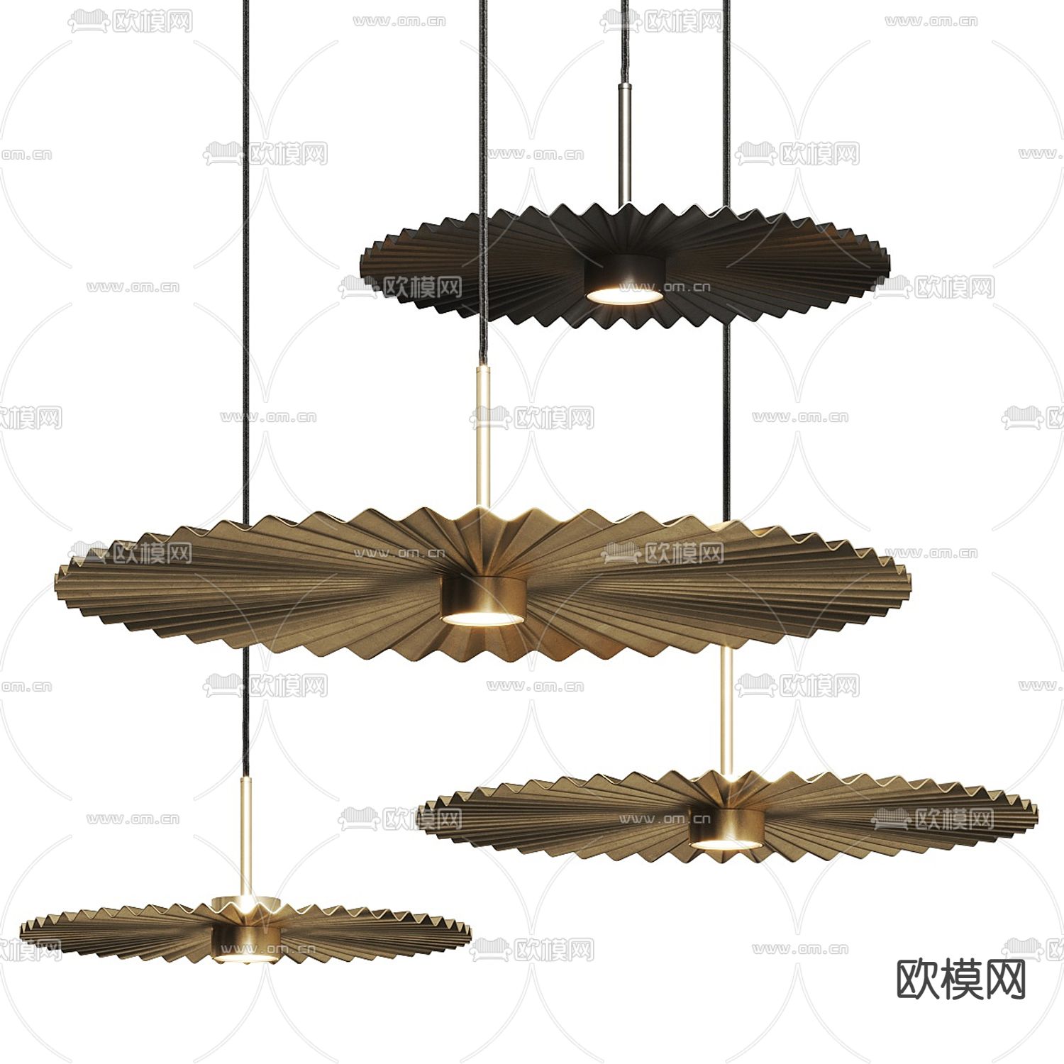 新中式吊灯 艺术吊灯3d模型下载（渲染图1）