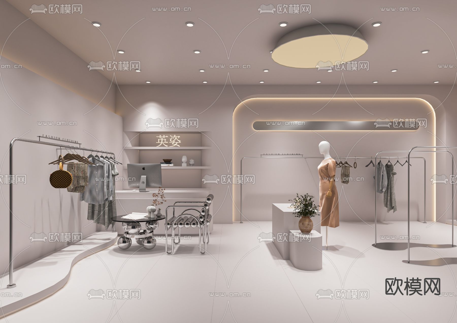 侘寂服装店su模型下载_ID13023695_sketchup模型下载-欧模网