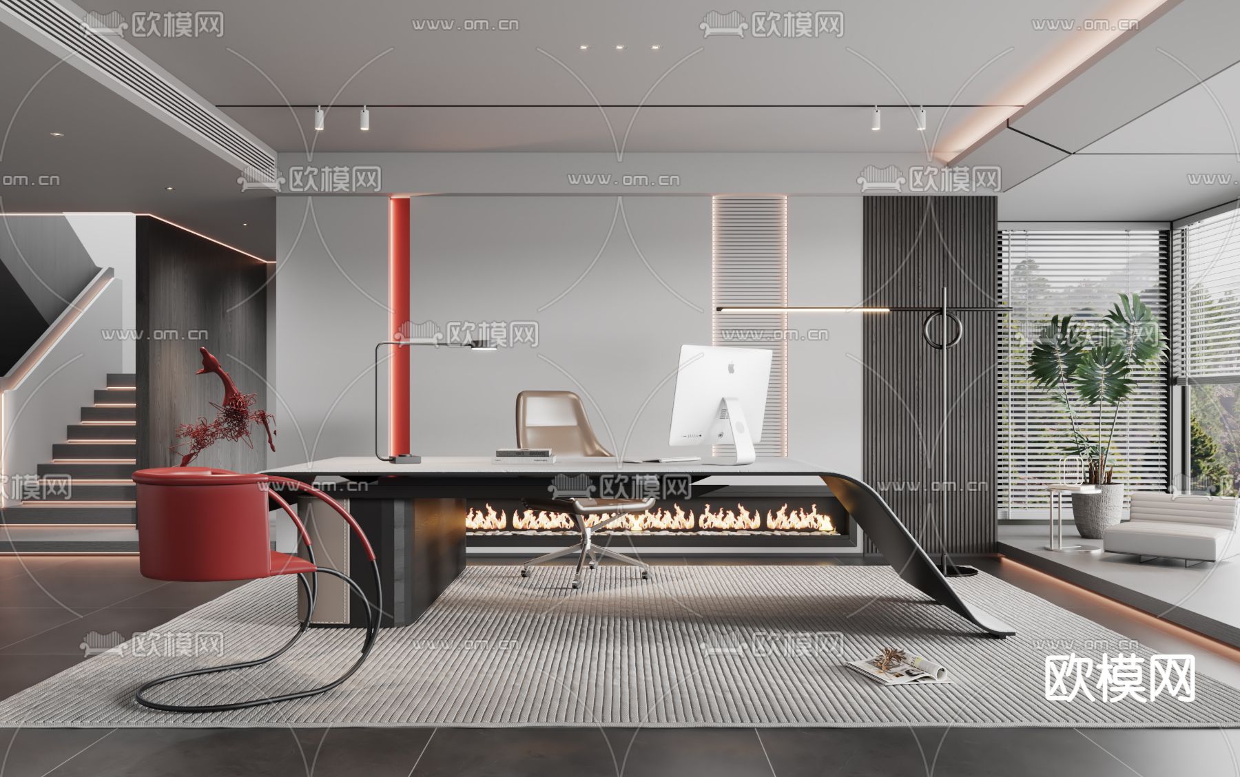 Minotti 米洛提 书房su模型下载_ID13027883_sketchup模型下载-欧模网