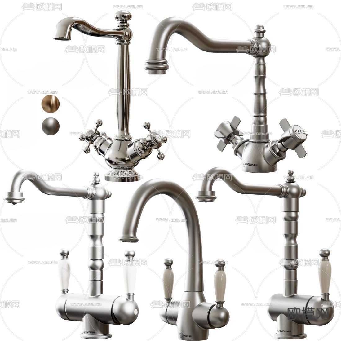 欧式水龙头3d模型下载（渲染图2）