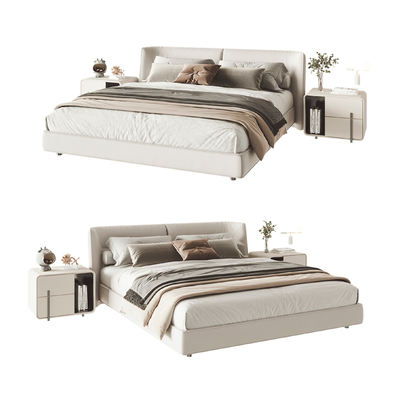  Minotti 双人床su模型 