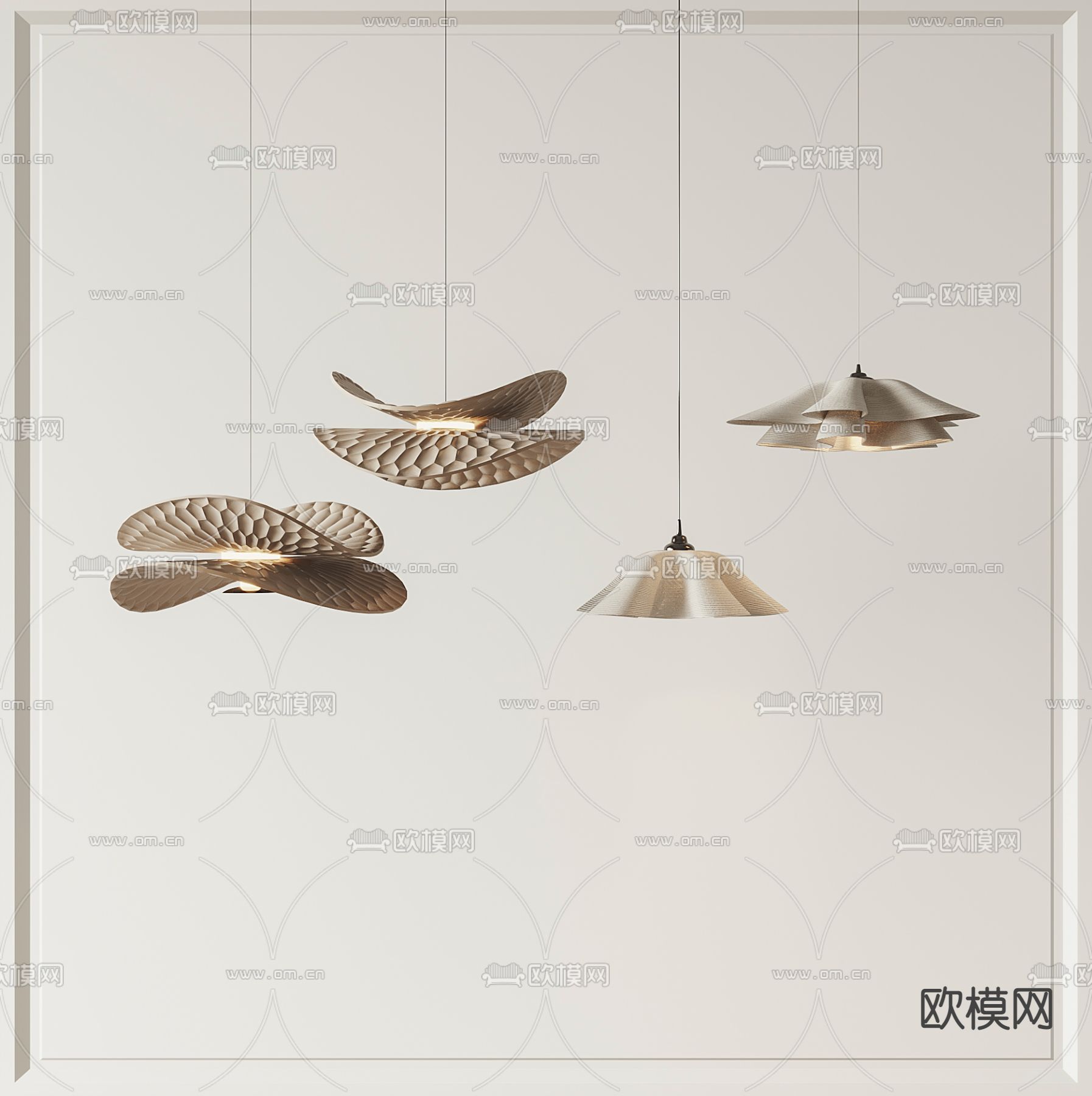 侘寂吊灯su模型下载（渲染图1）