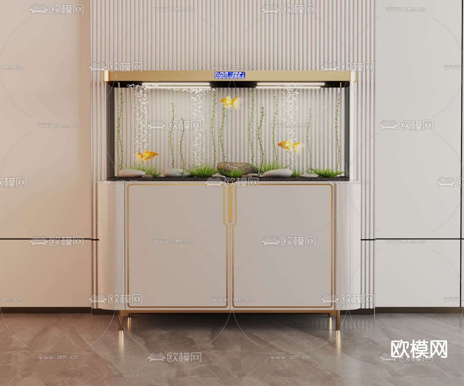 鱼缸 水族箱3d模型下载