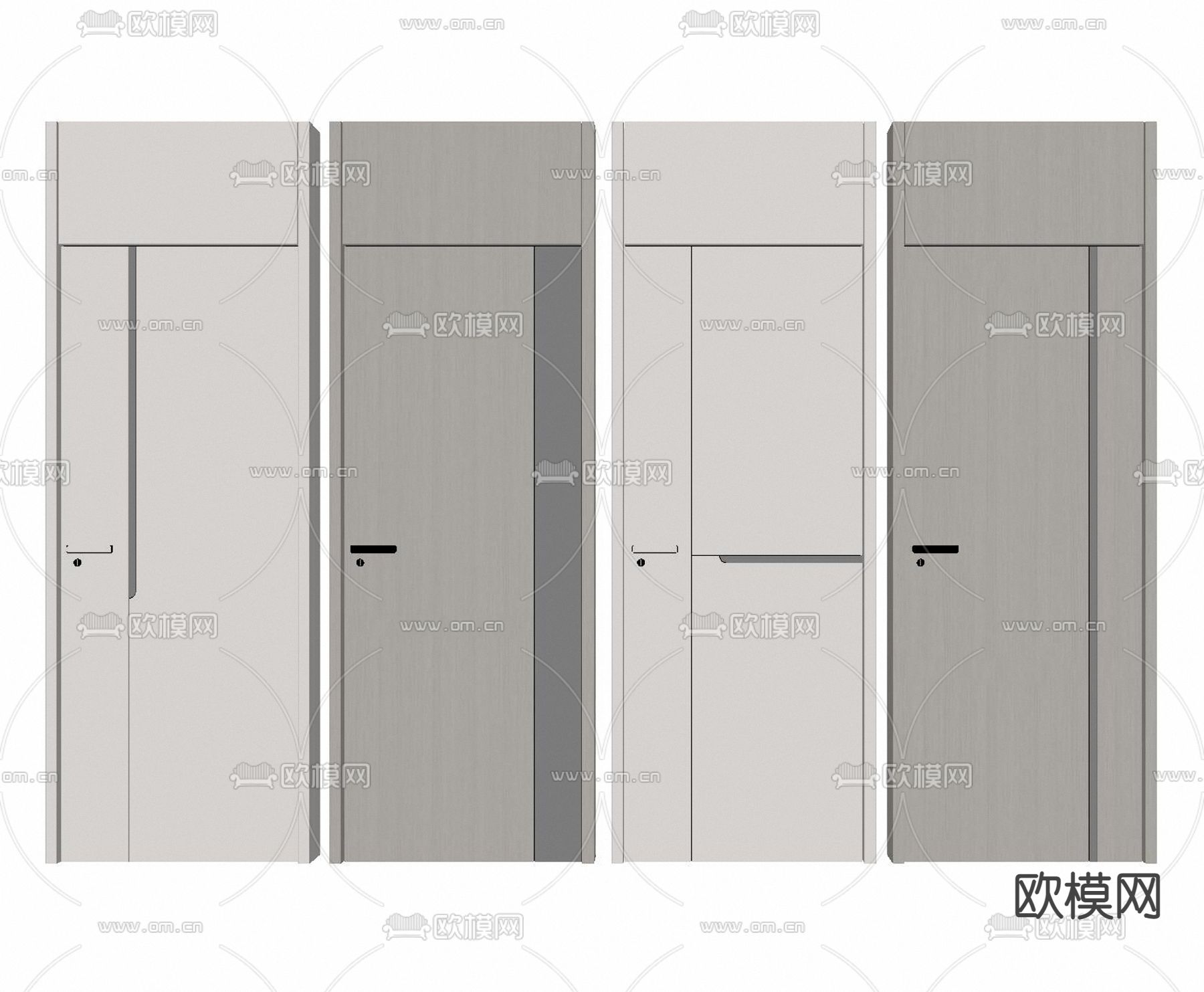 极简门 隐形门 单开门 房门su模型下载（渲染图2）