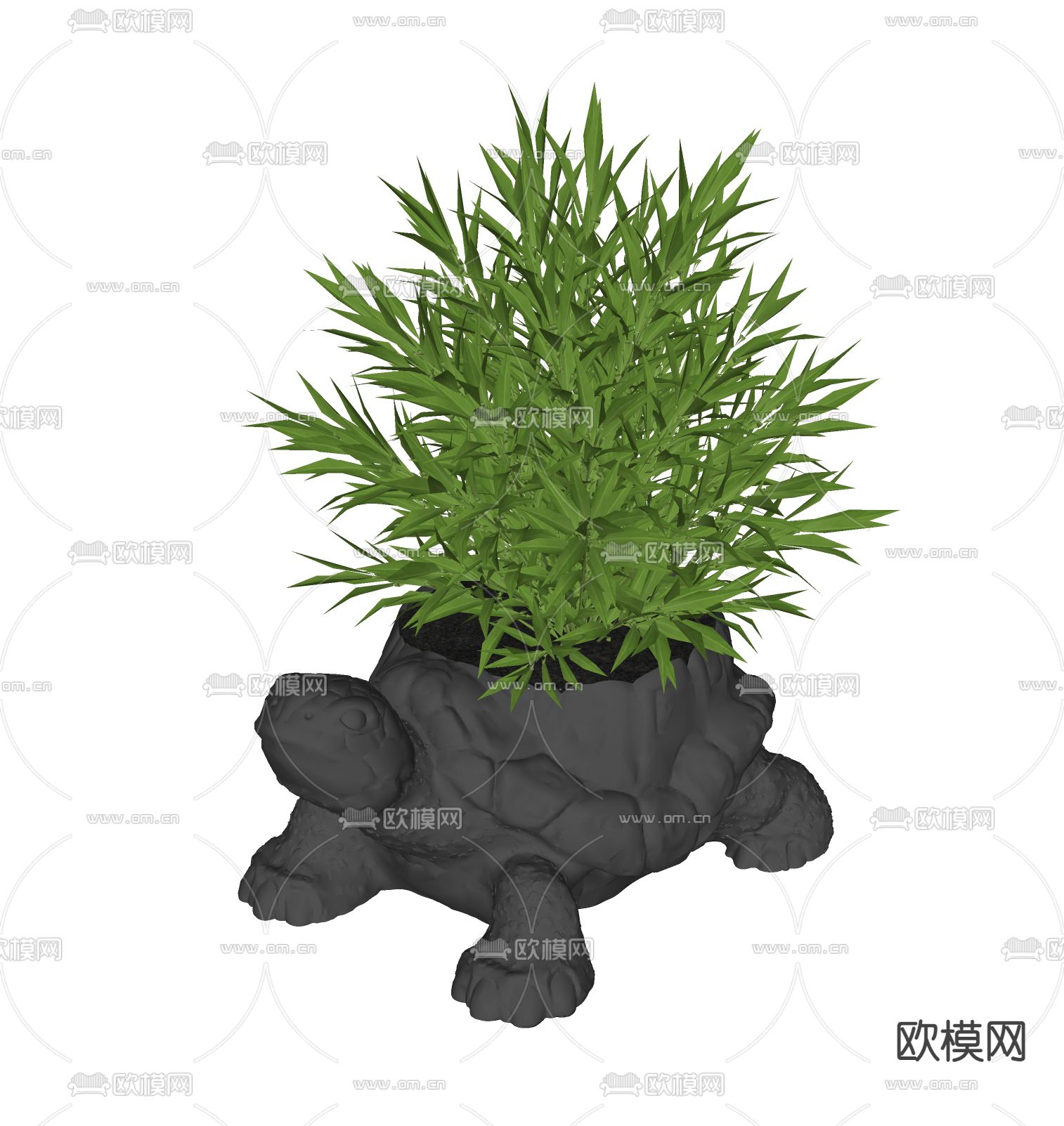 乌龟盆景 盆栽su模型下载（渲染图2）