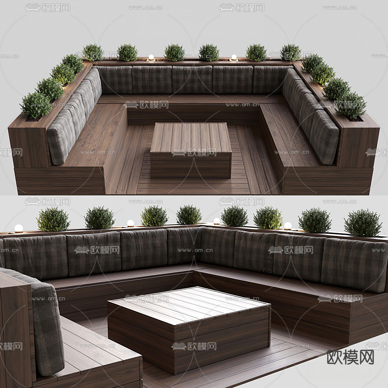 现代户外下沉式沙发su模型下载_ID13029609_sketchup模型下载-欧模网