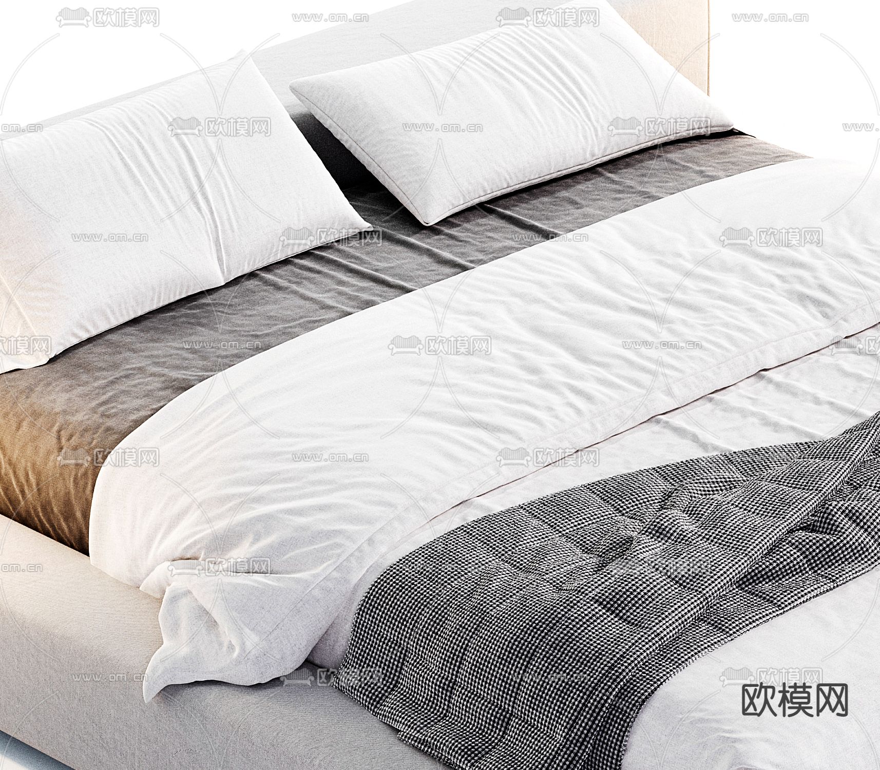 BAXTER 双人床3d模型下载（渲染图4）