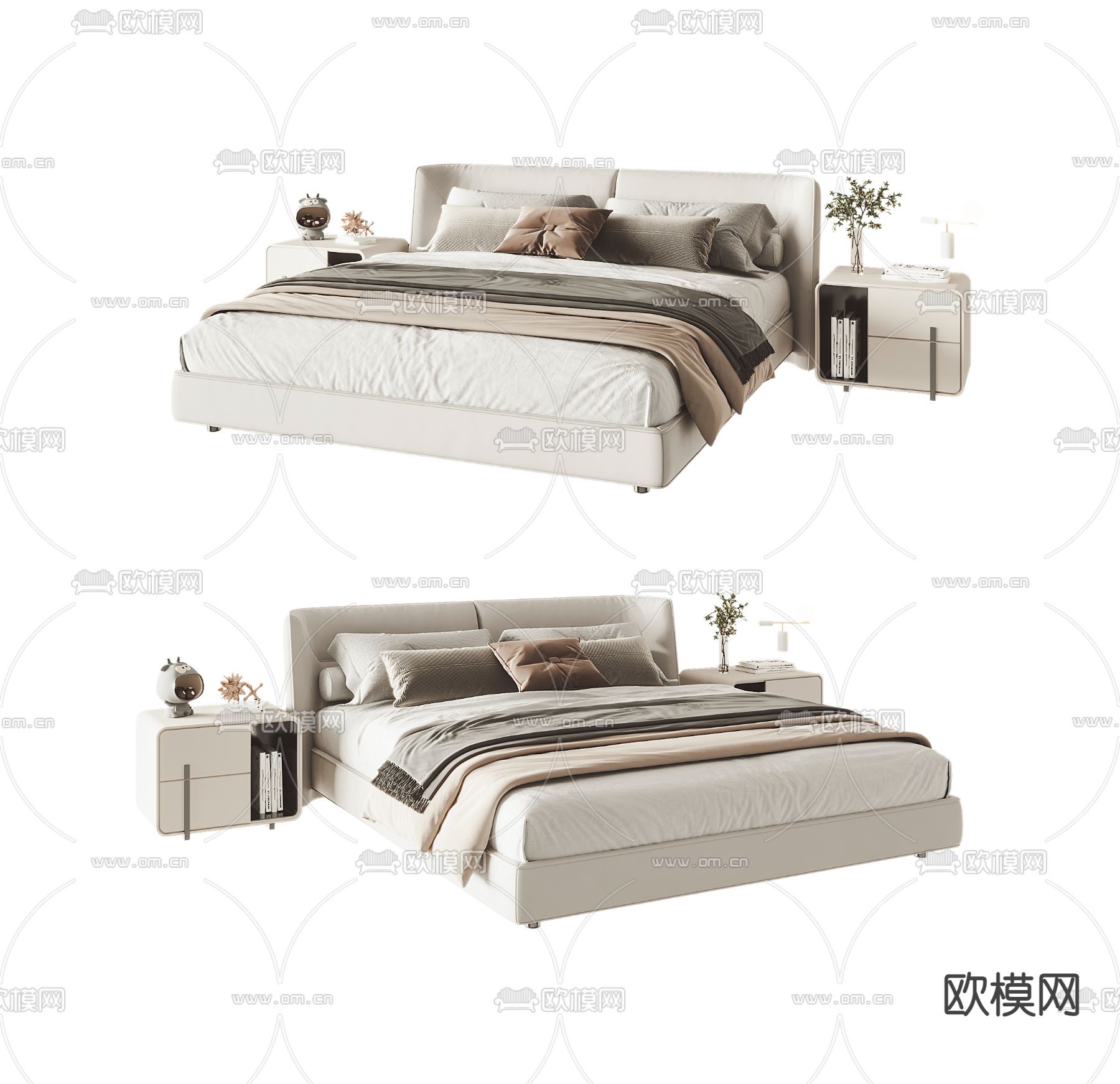 Minotti 双人床su模型下载