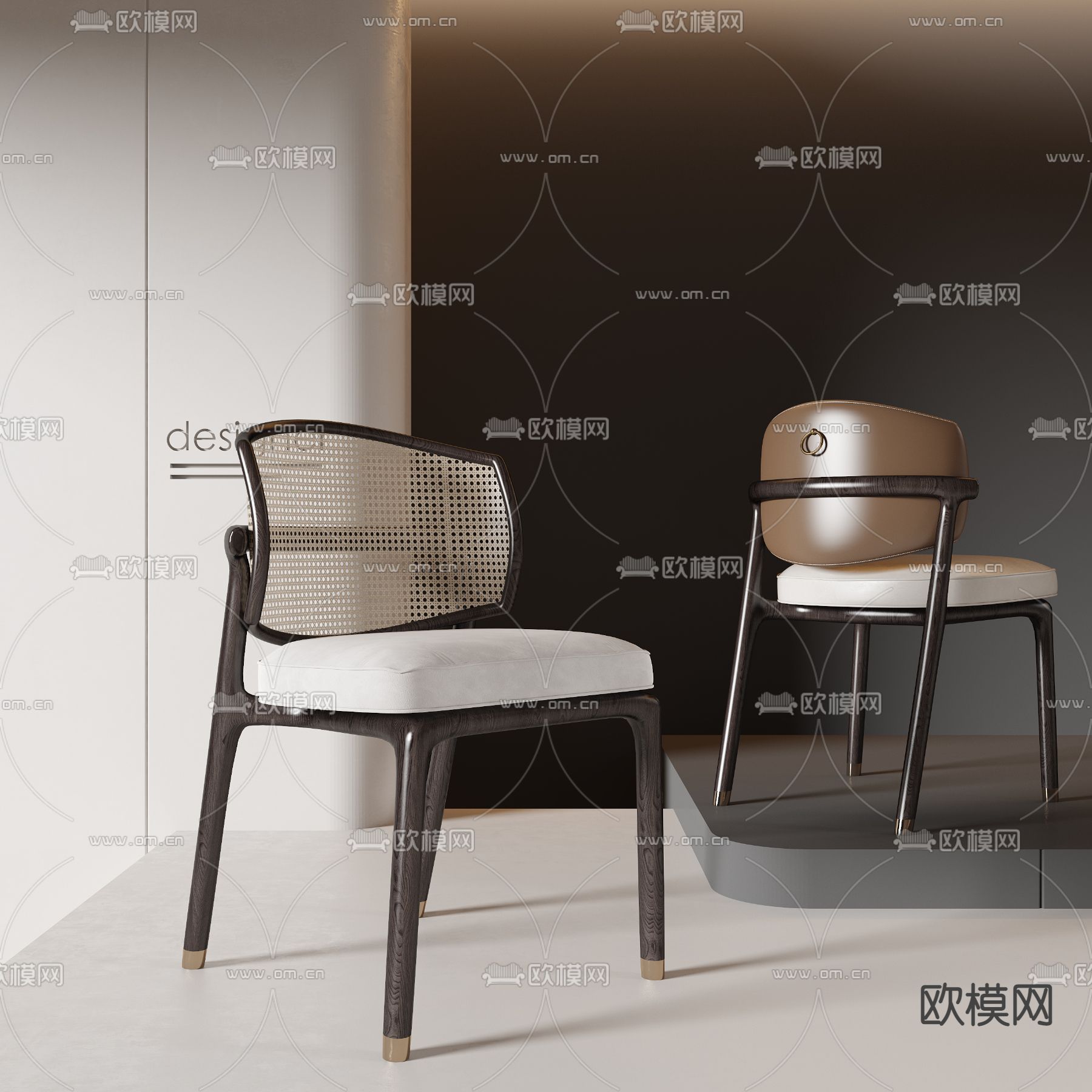 侘寂单椅 餐椅子3d模型下载