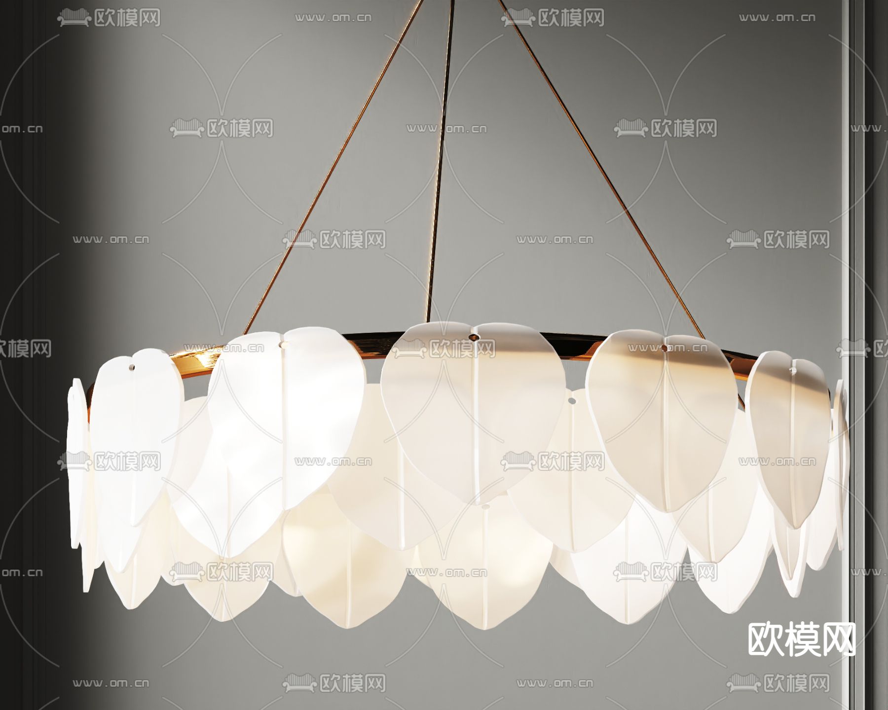 艺术吊灯 叶片吊灯3d模型下载