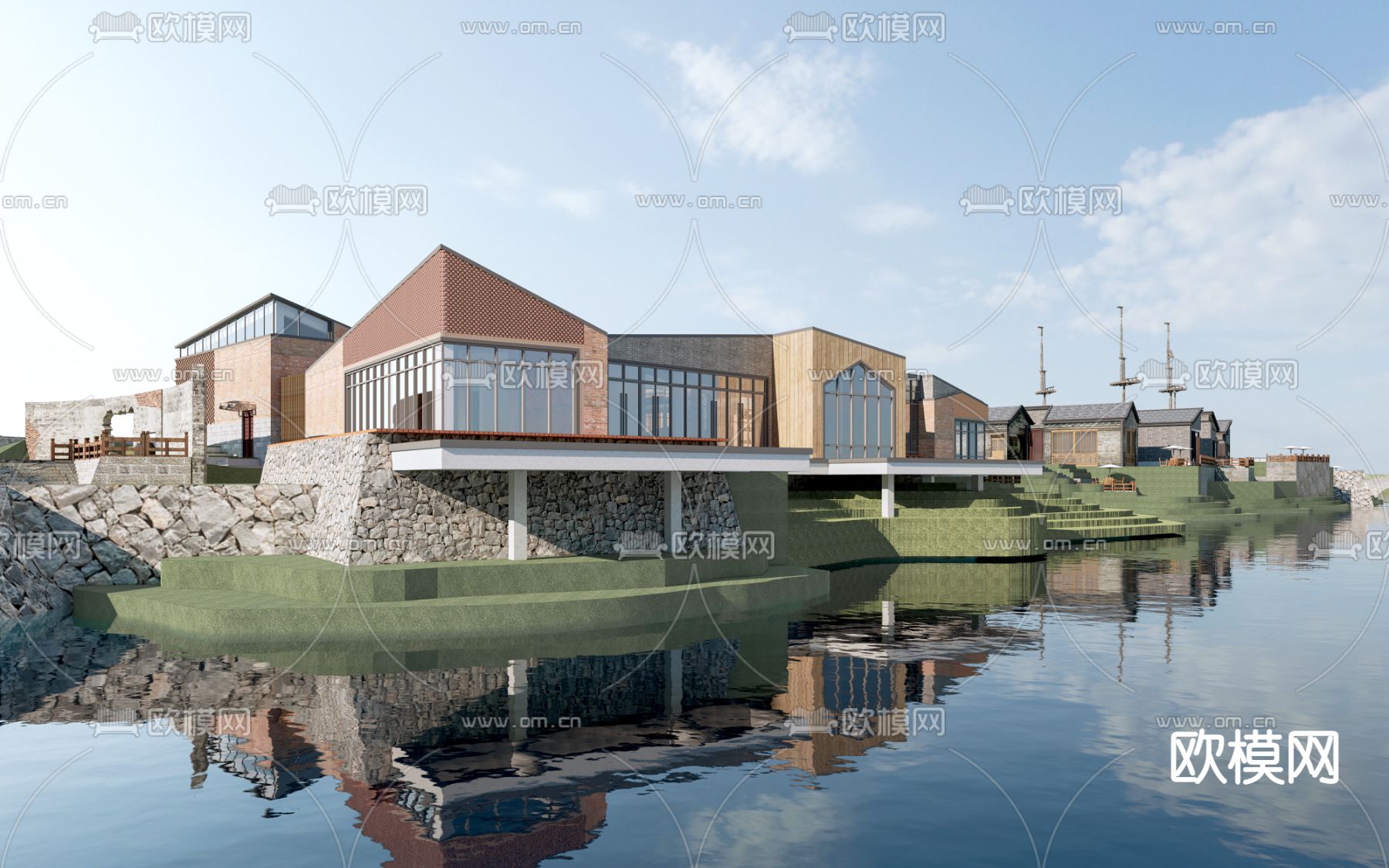 中式乡村民房 民宅su模型下载（渲染图1）