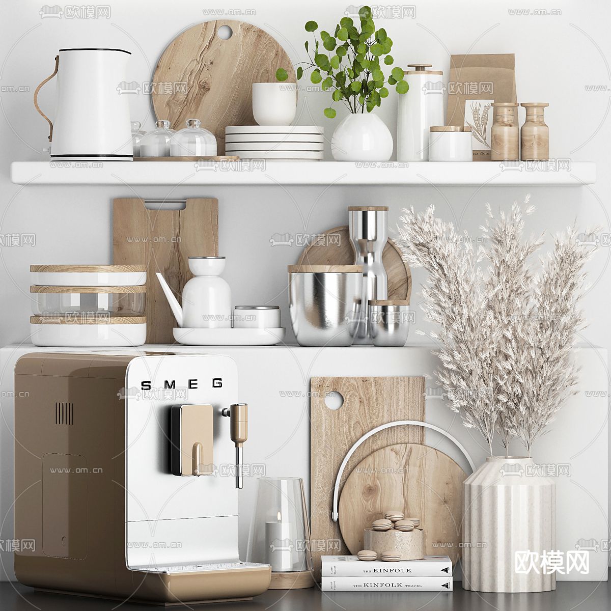 厨房摆件 碗碟器皿 咖啡机3d模型下载