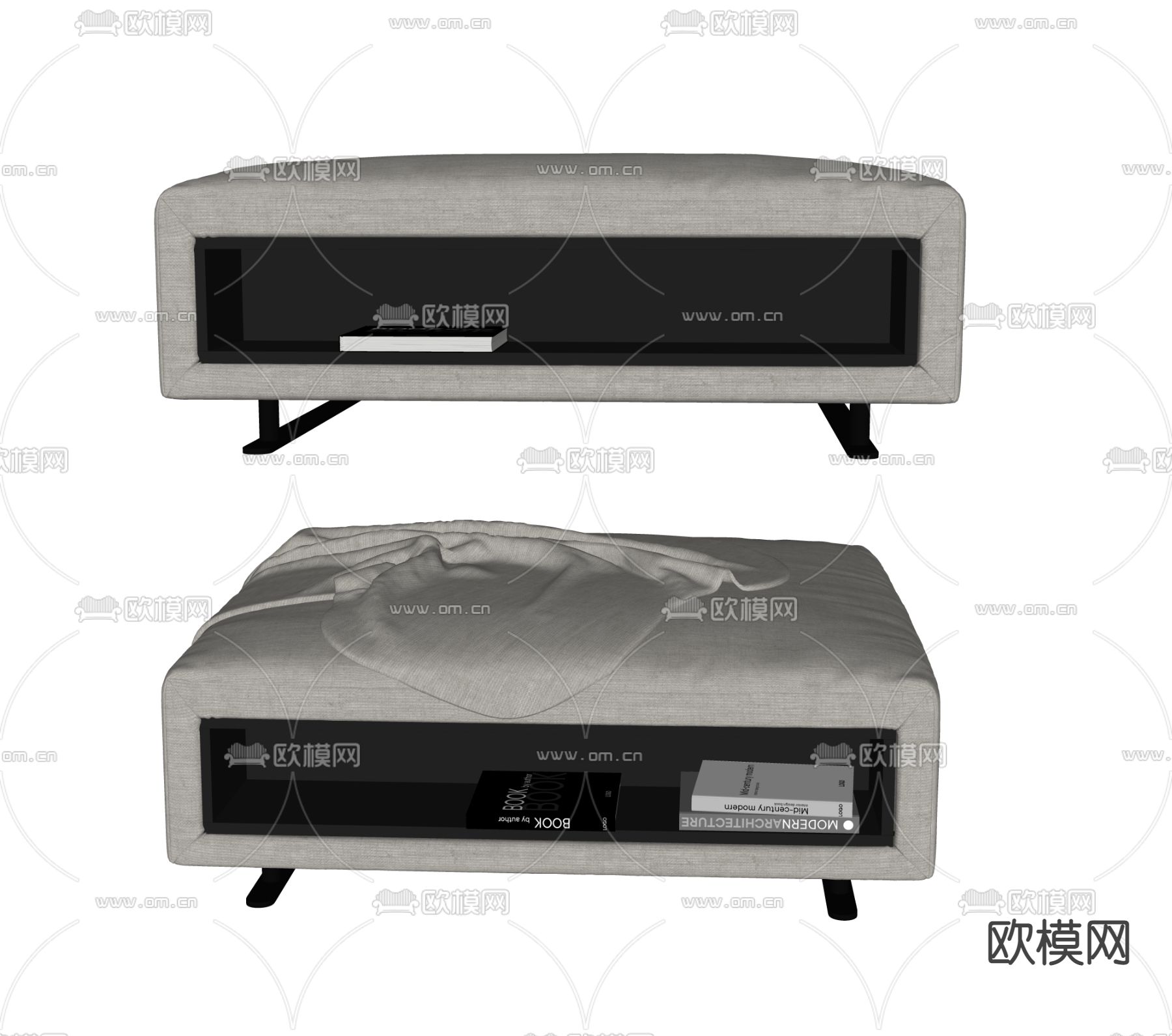 现代沙发凳 脚踏su模型
