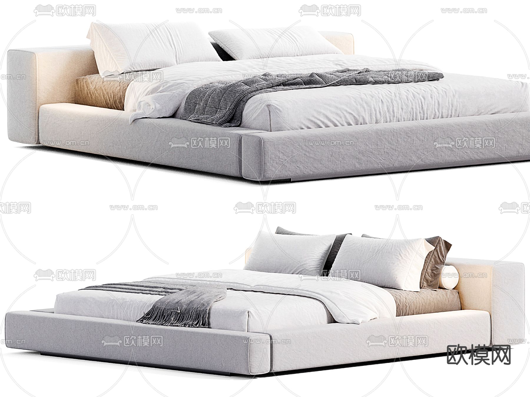 BAXTER 双人床3d模型下载（渲染图3）