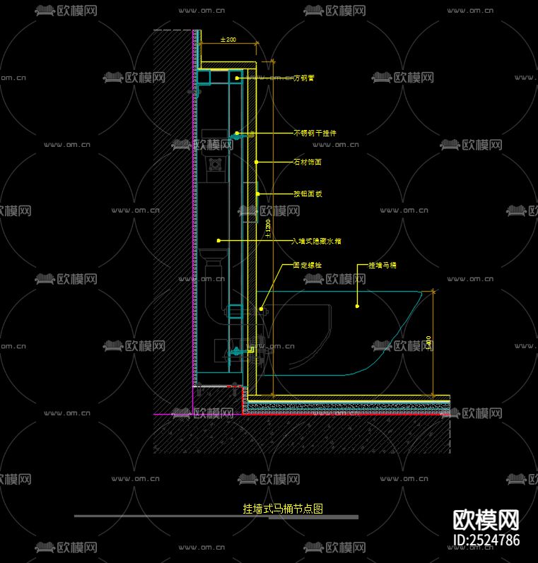 常规通用剖面节点大样大全cad图库下载（渲染图4）