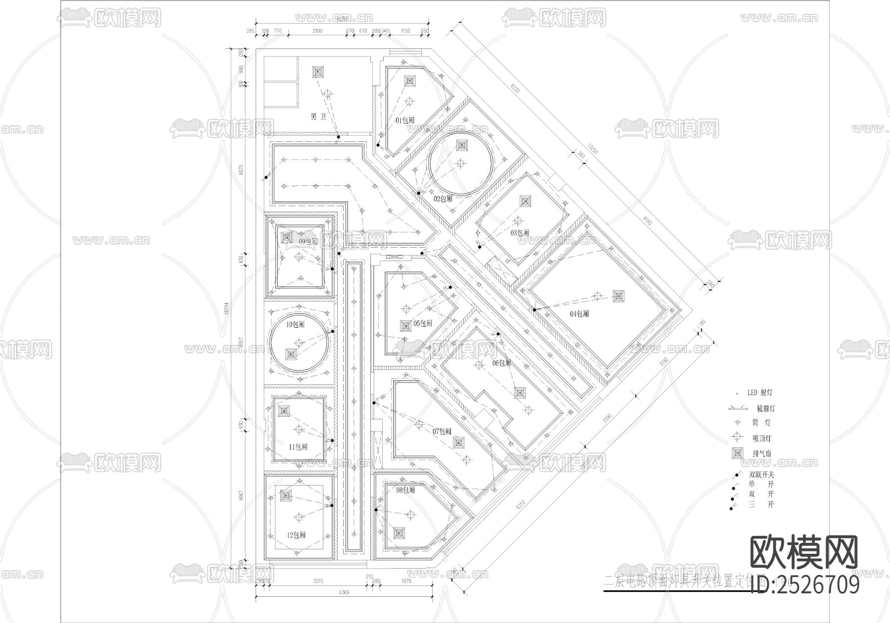朝阳佳苑棋牌室CAD施工图下载（渲染图3）