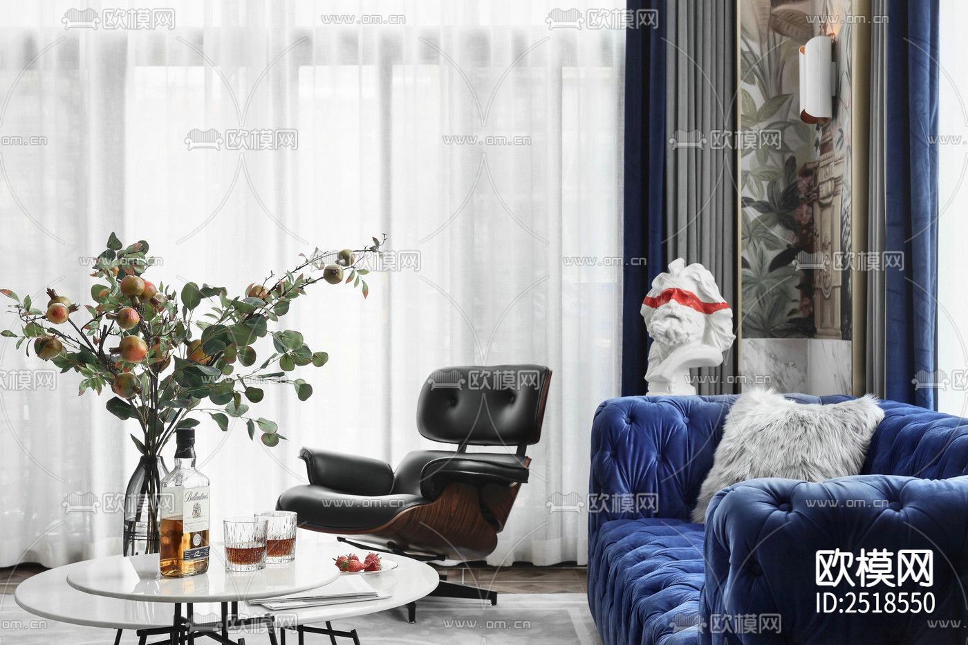 平层CAD施工图下载（渲染图6）