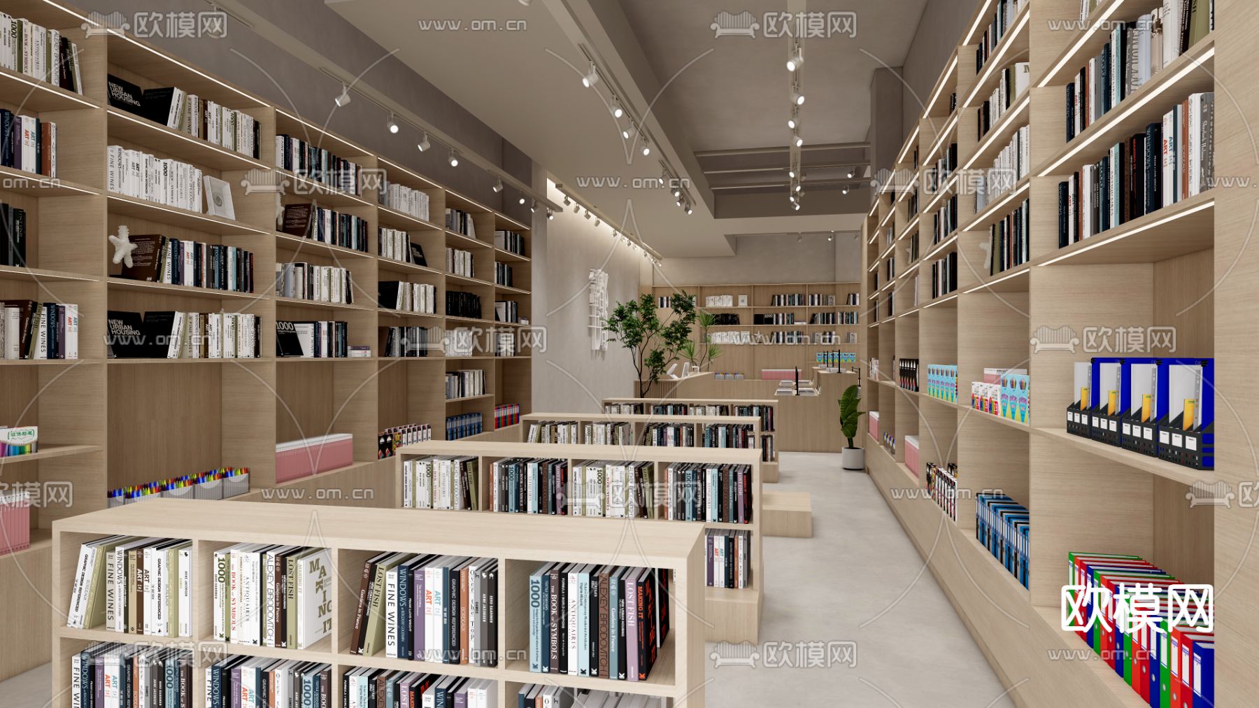 现代书店 阅读书吧su模型下载（渲染图4）