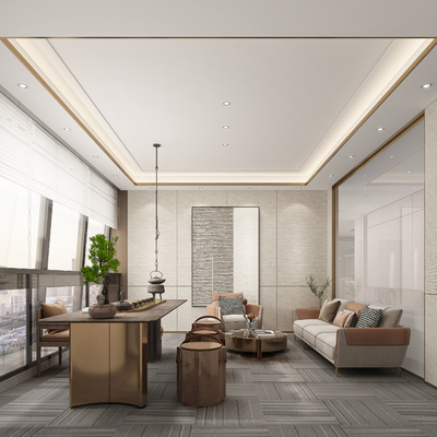  现代接待室su模型 