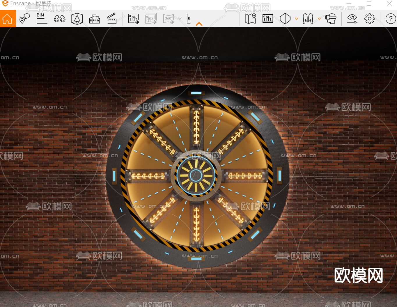 工业风背景墙 装置造景su模型下载（渲染图2）
