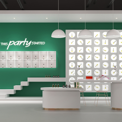  化妆品直播间su模型 