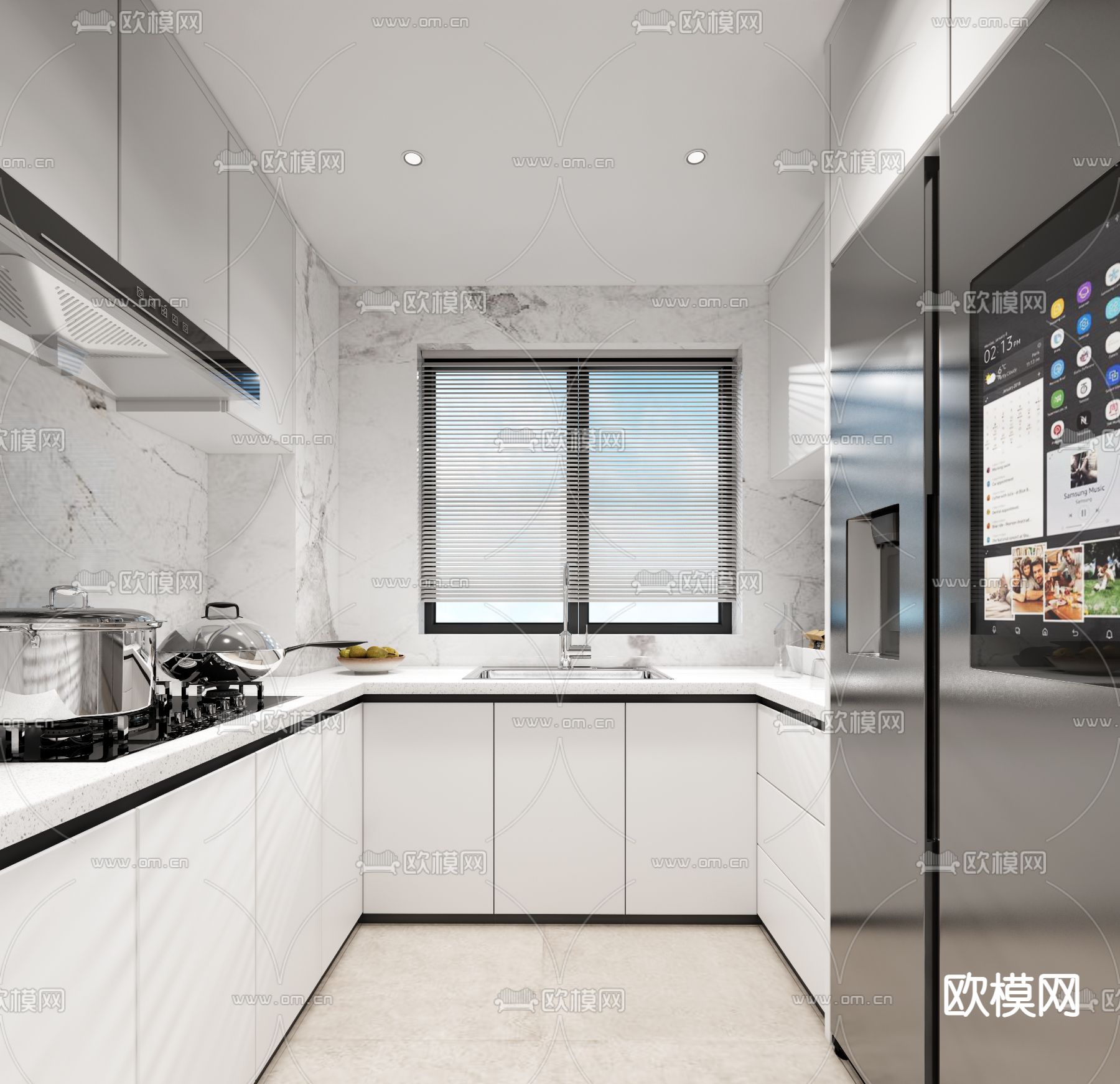 现代厨房su模型下载_ID13031662_sketchup模型下载-欧模网