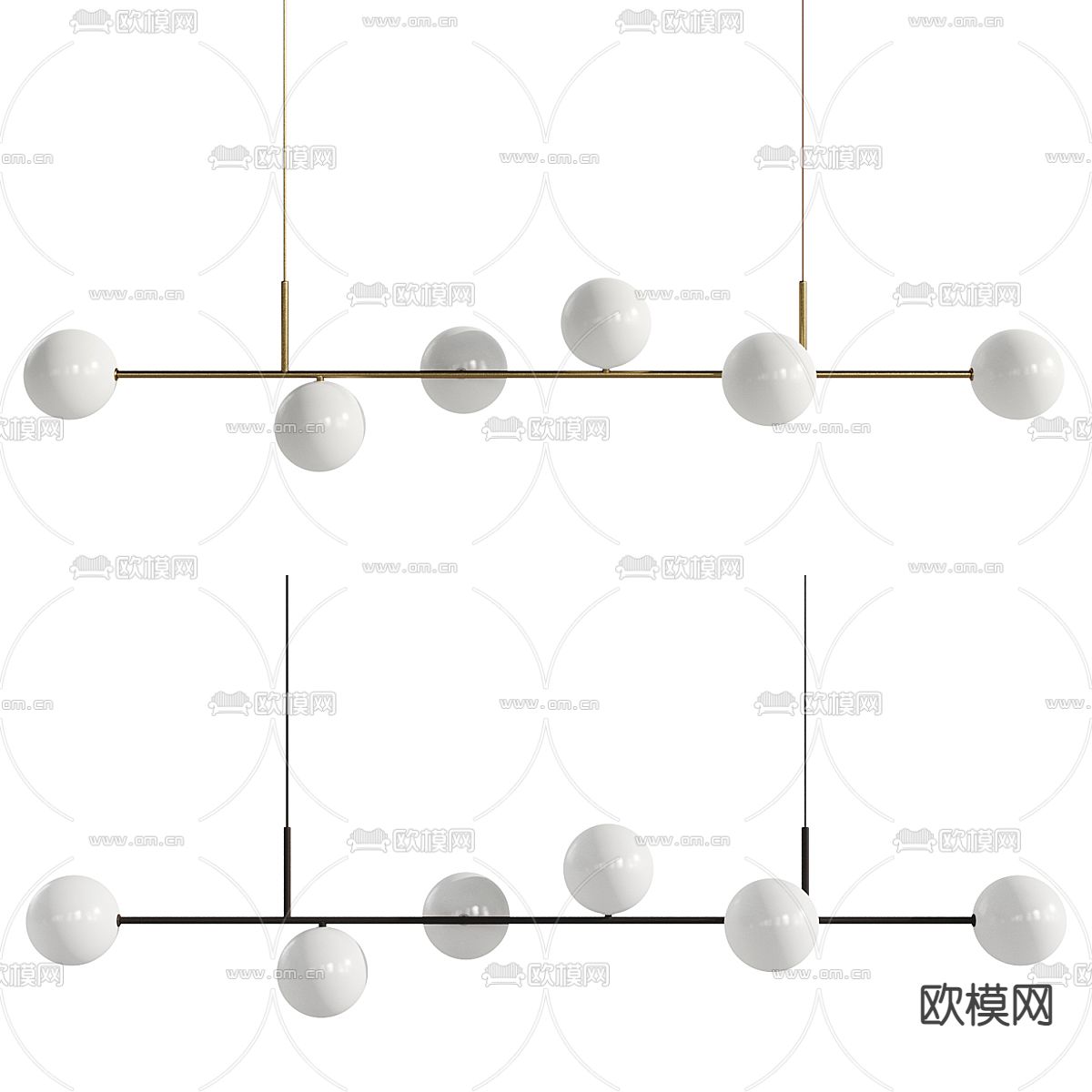 球形吊灯 多头吊灯3d模型下载_ID13035105_3dmax免费模型-欧模网