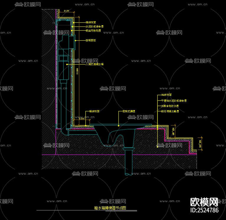 常规通用剖面节点大样大全cad图库下载（渲染图3）