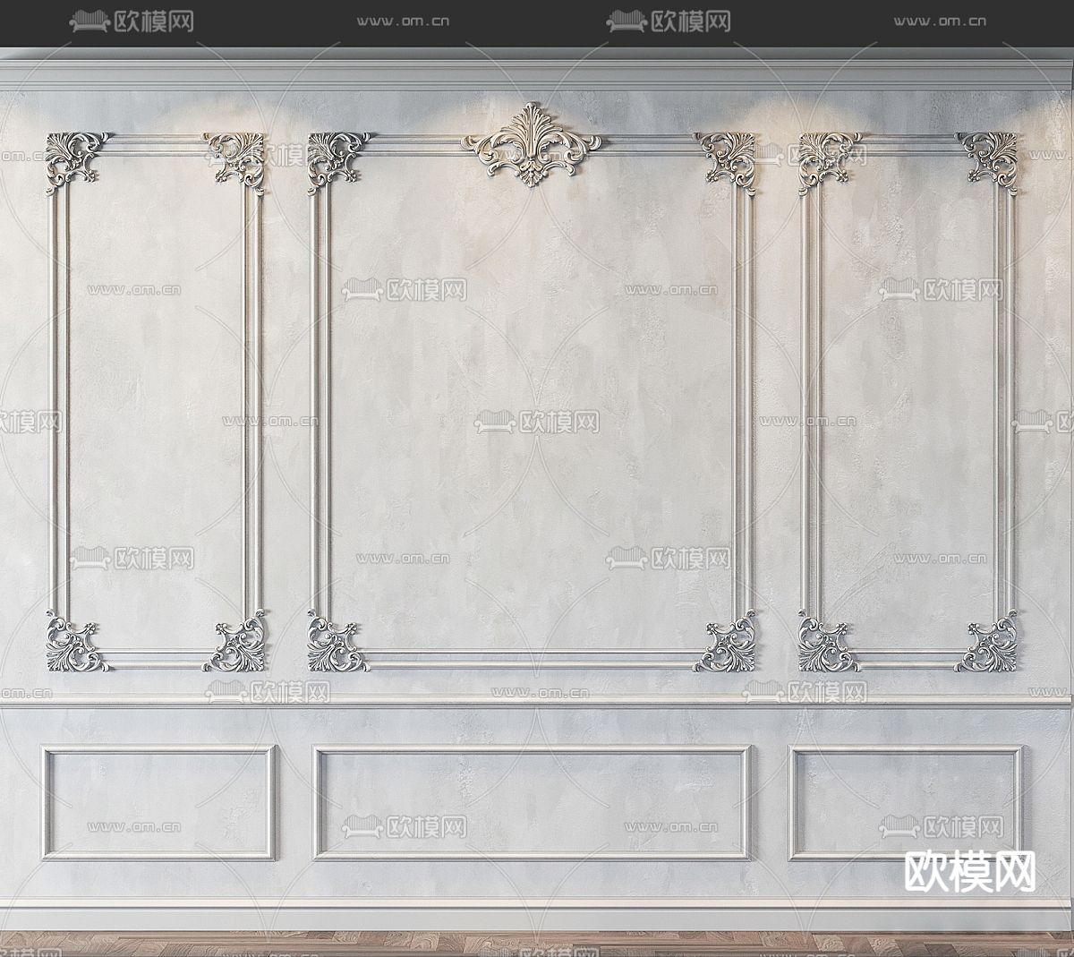 简欧雕花石膏线su模型下载（渲染图1）