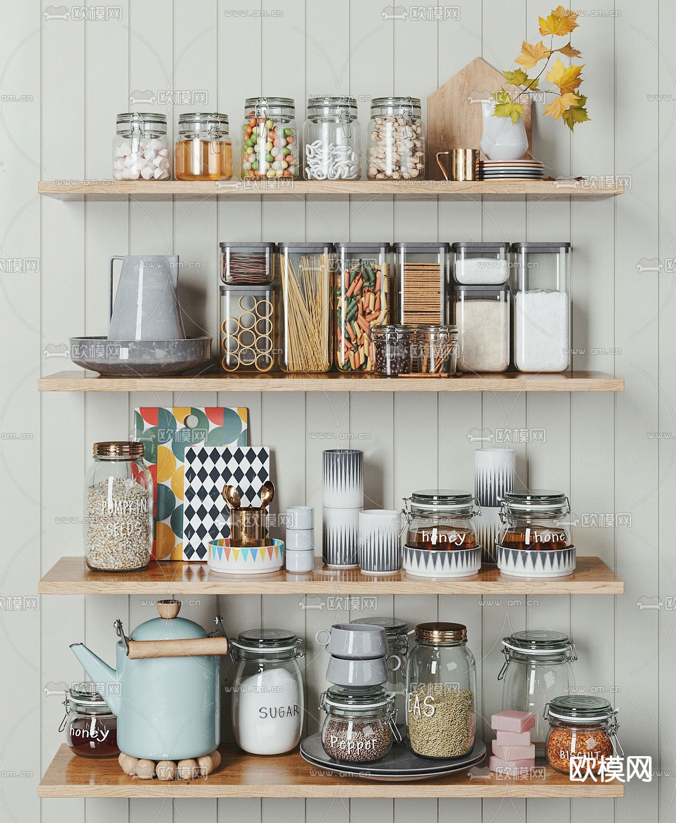 北欧调料瓶 厨房用品su模型下载（渲染图1）