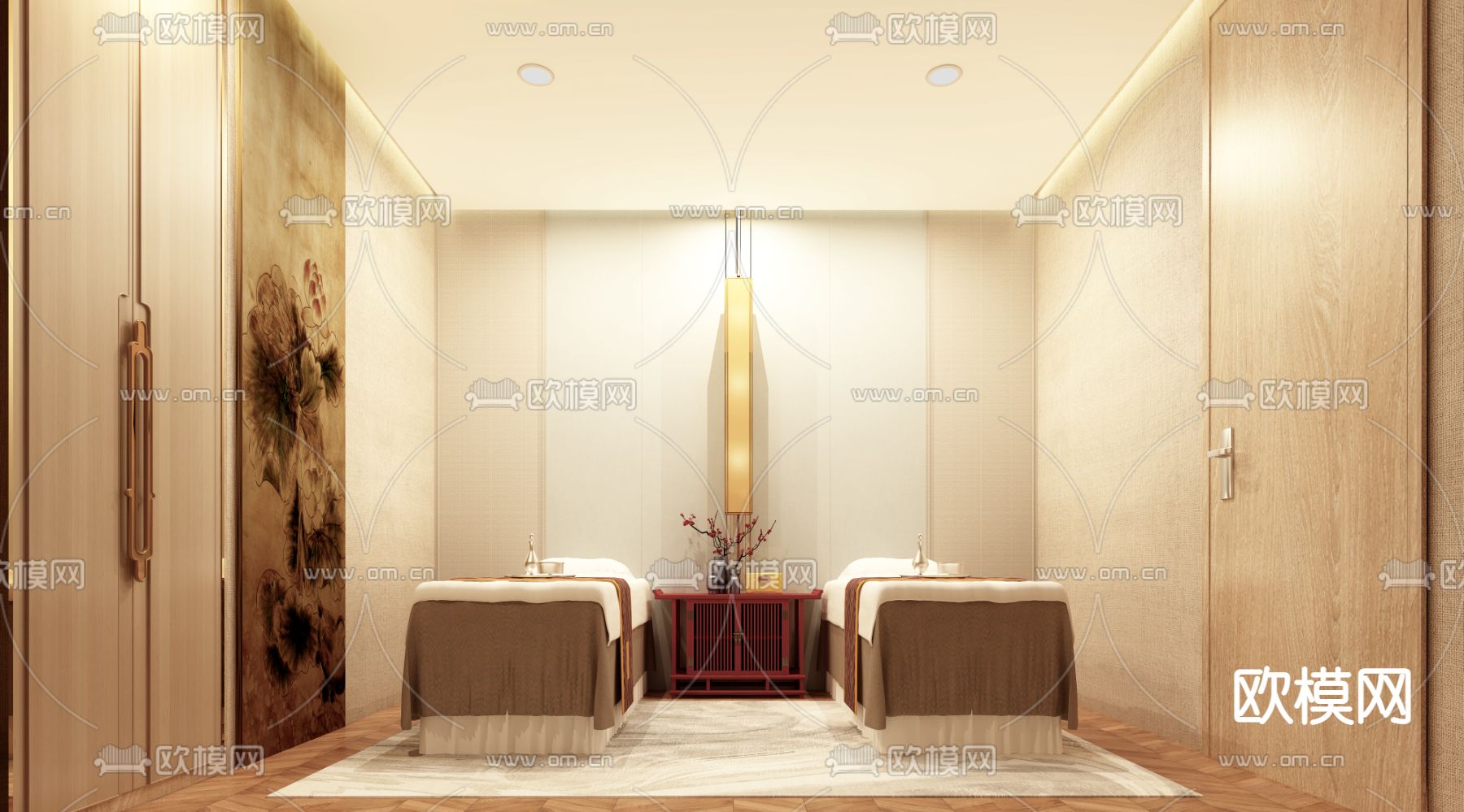 新中式SPA护理房3d模型下载