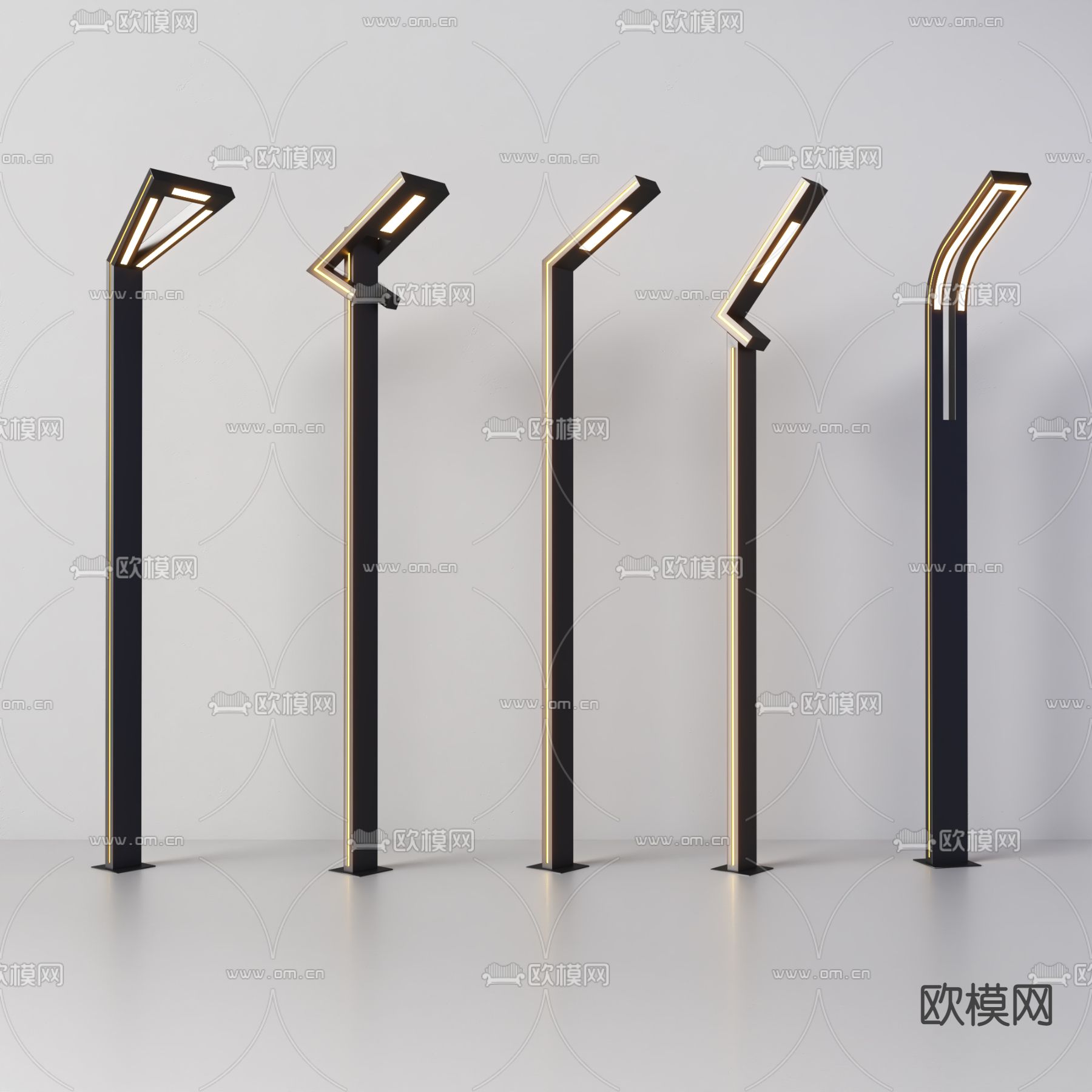 现代户外草坪灯  路灯su模型下载（渲染图1）