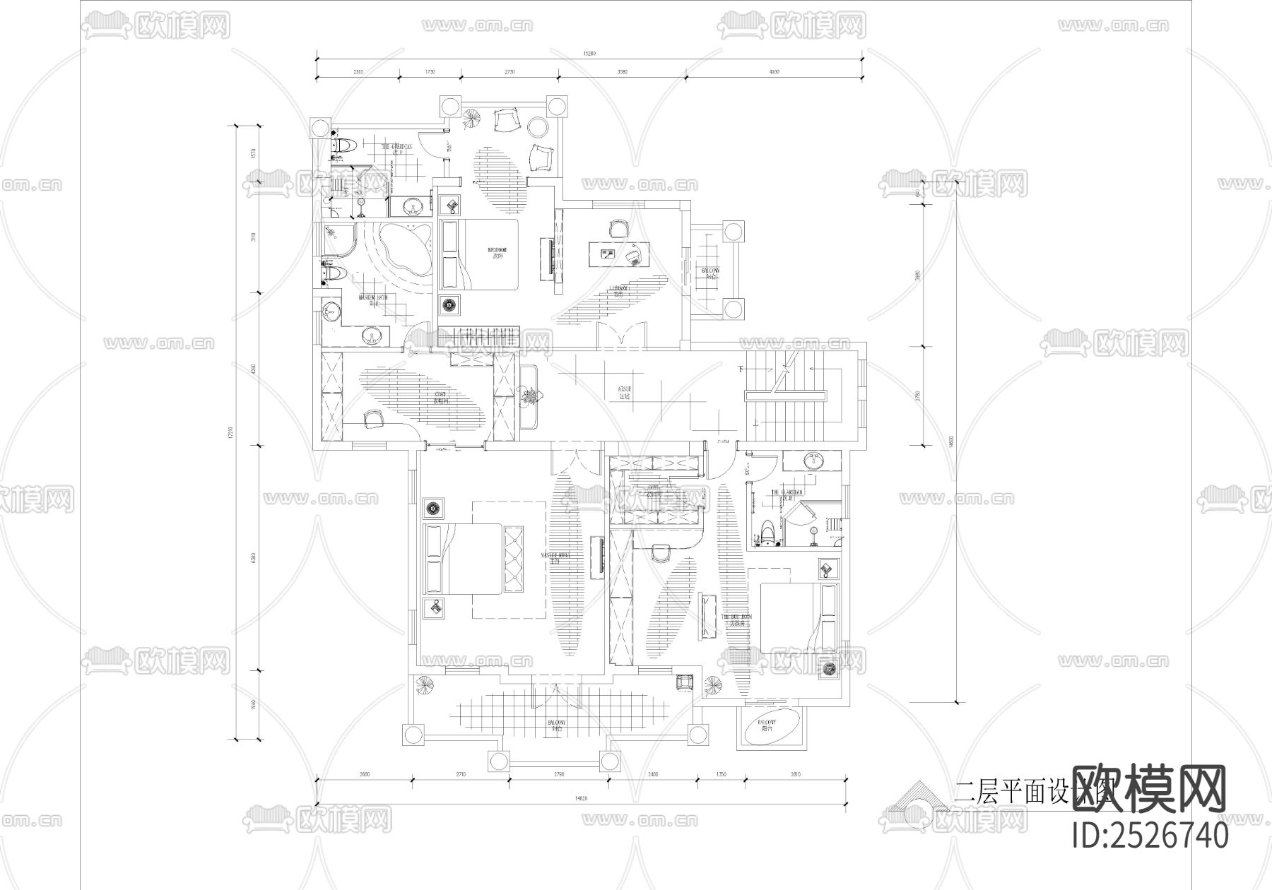 普罗旺斯别墅CAD施工图下载（渲染图2）