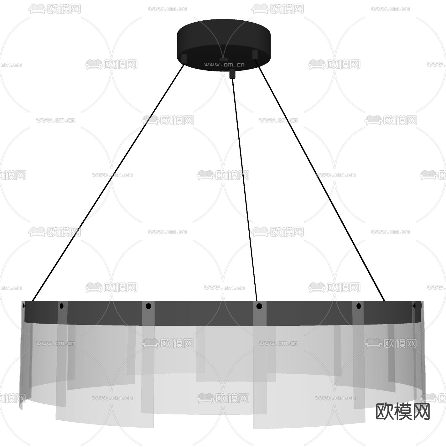 现代金属吊灯su模型下载（渲染图2）